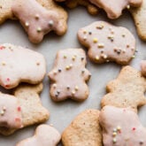 Iced and non-iced animal crackers.