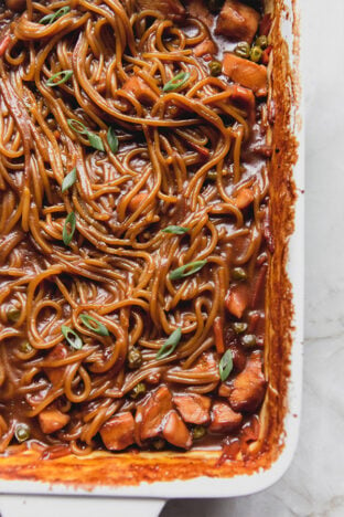 Baked Honey Garlic Chicken Noodles (Gluten Free) - Unbound Wellness