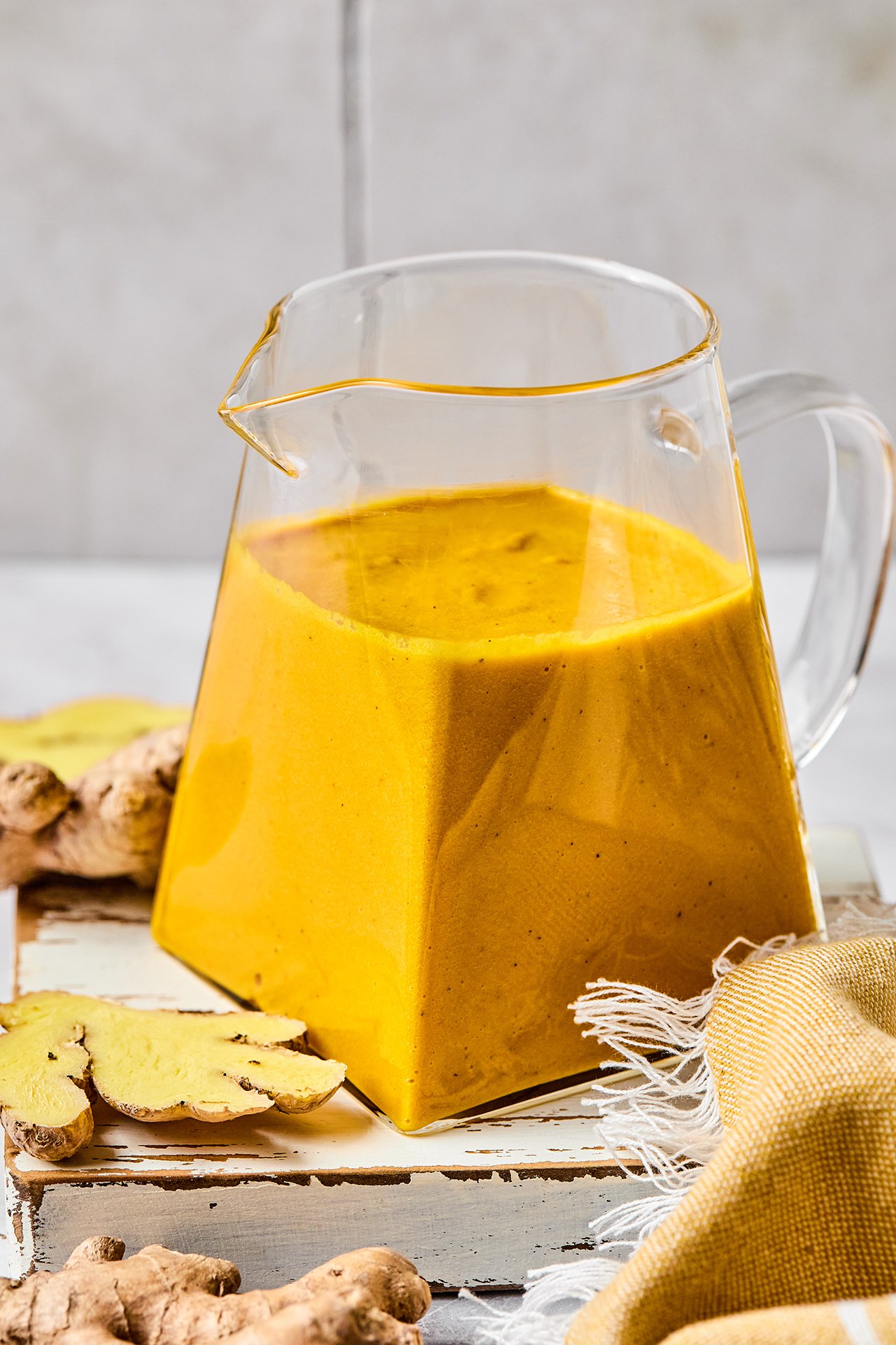 Japanese ginger dressing in a pitcher. 
