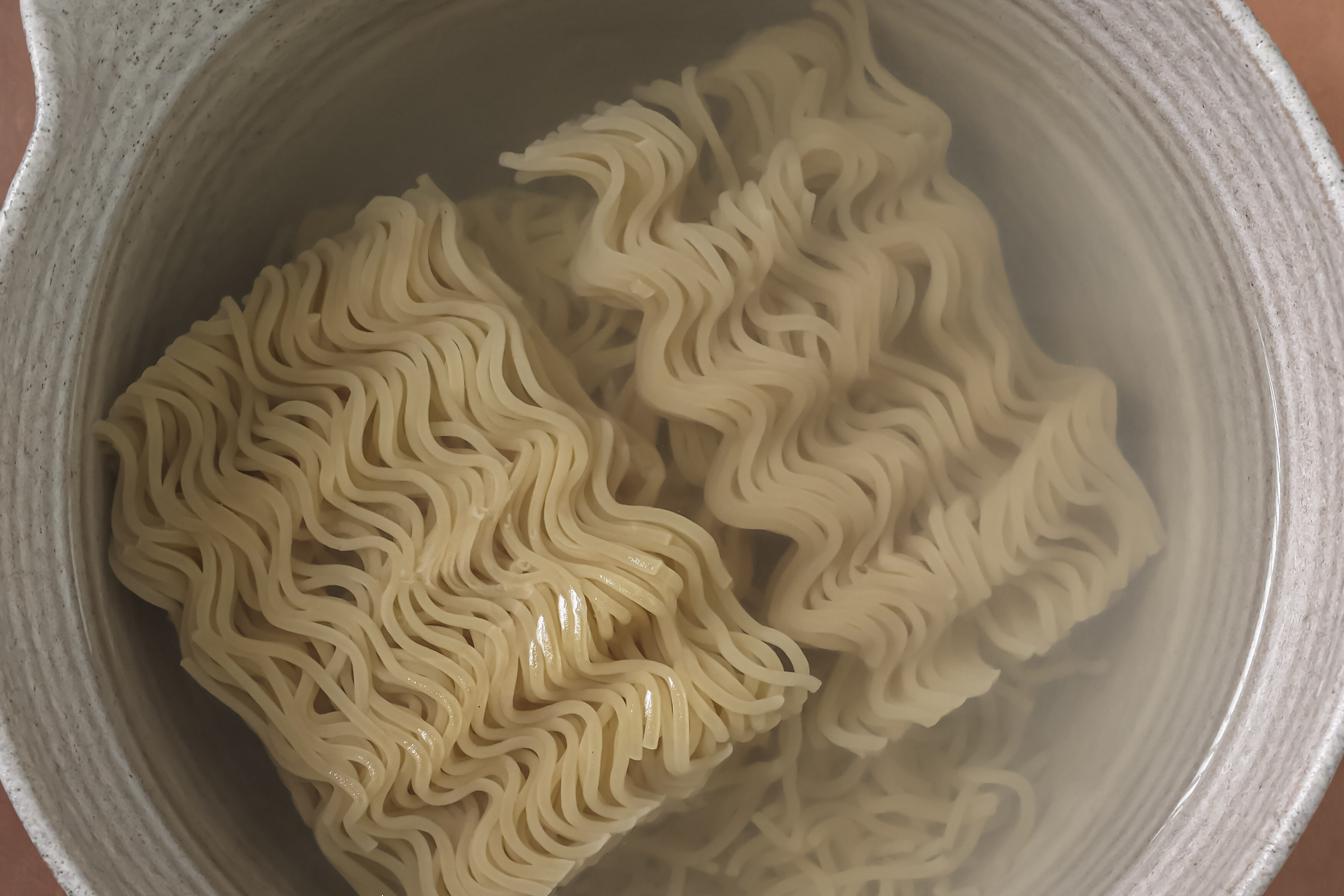 A bowl of water softening block of ramen.