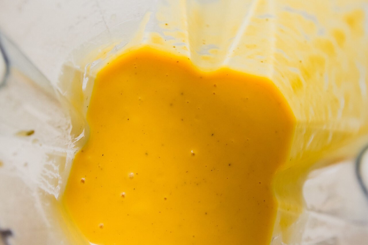 Butternut squash sauce blended in ablender.
