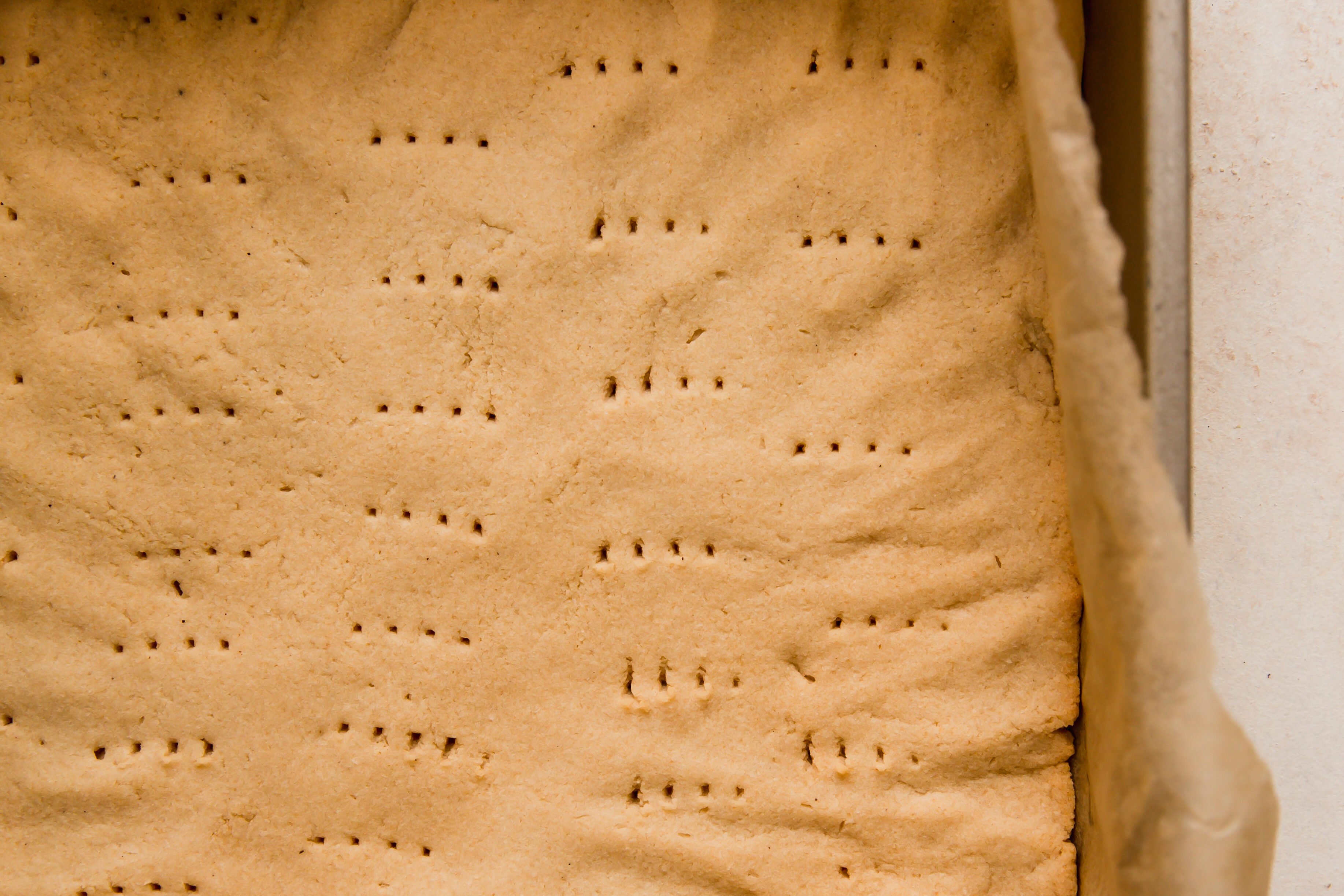 Shortbread crust unbaked.