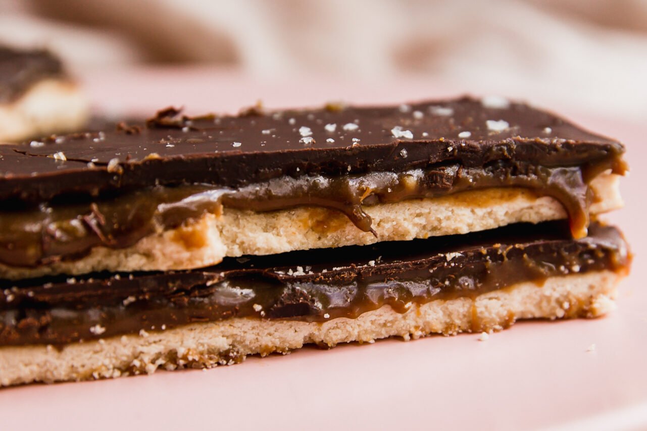 Two twix bars stacked on top of eachother. 