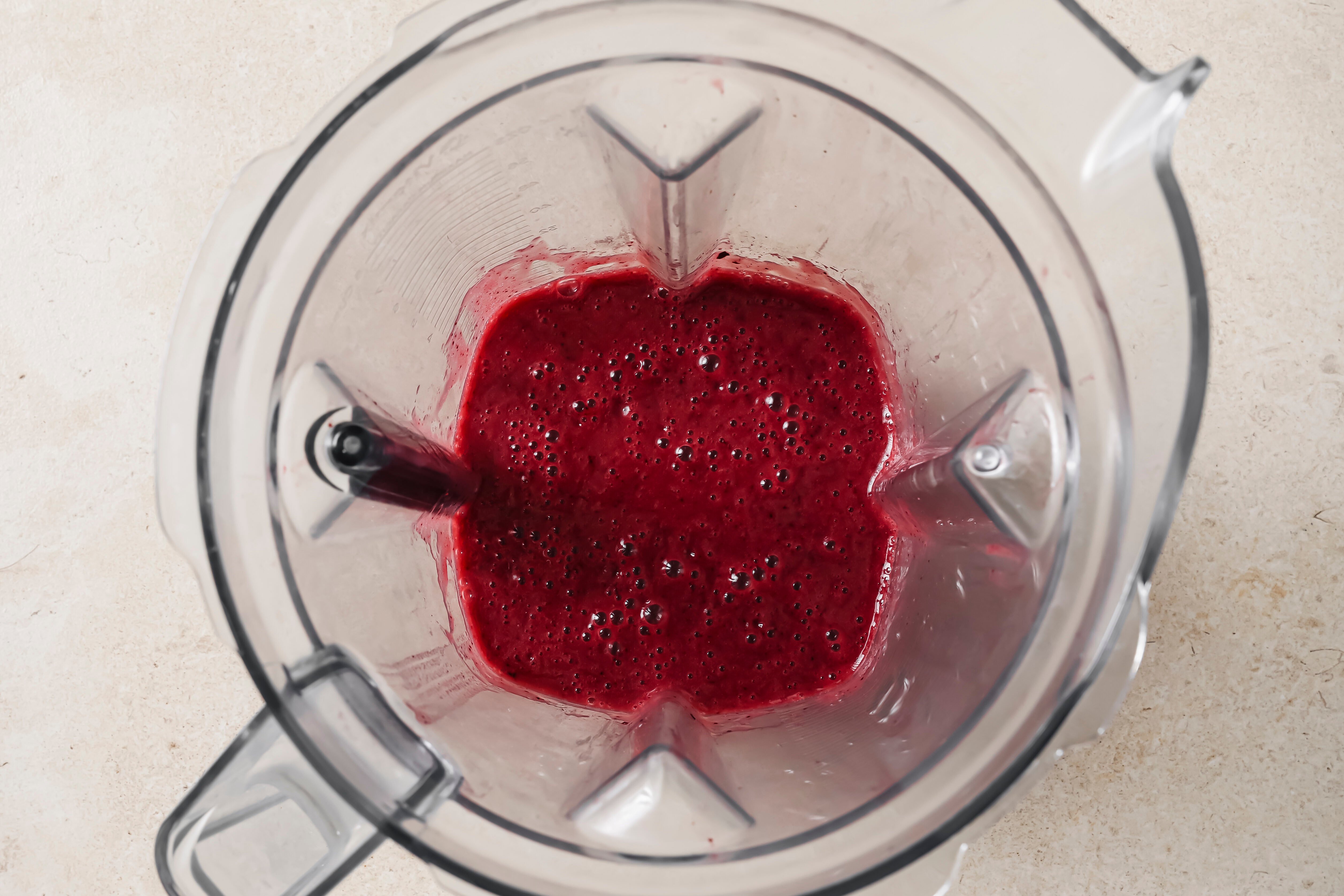 Fruit roll up puree in a blender.