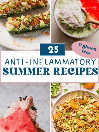 Collage of anti-inflammatory summer recipe photos