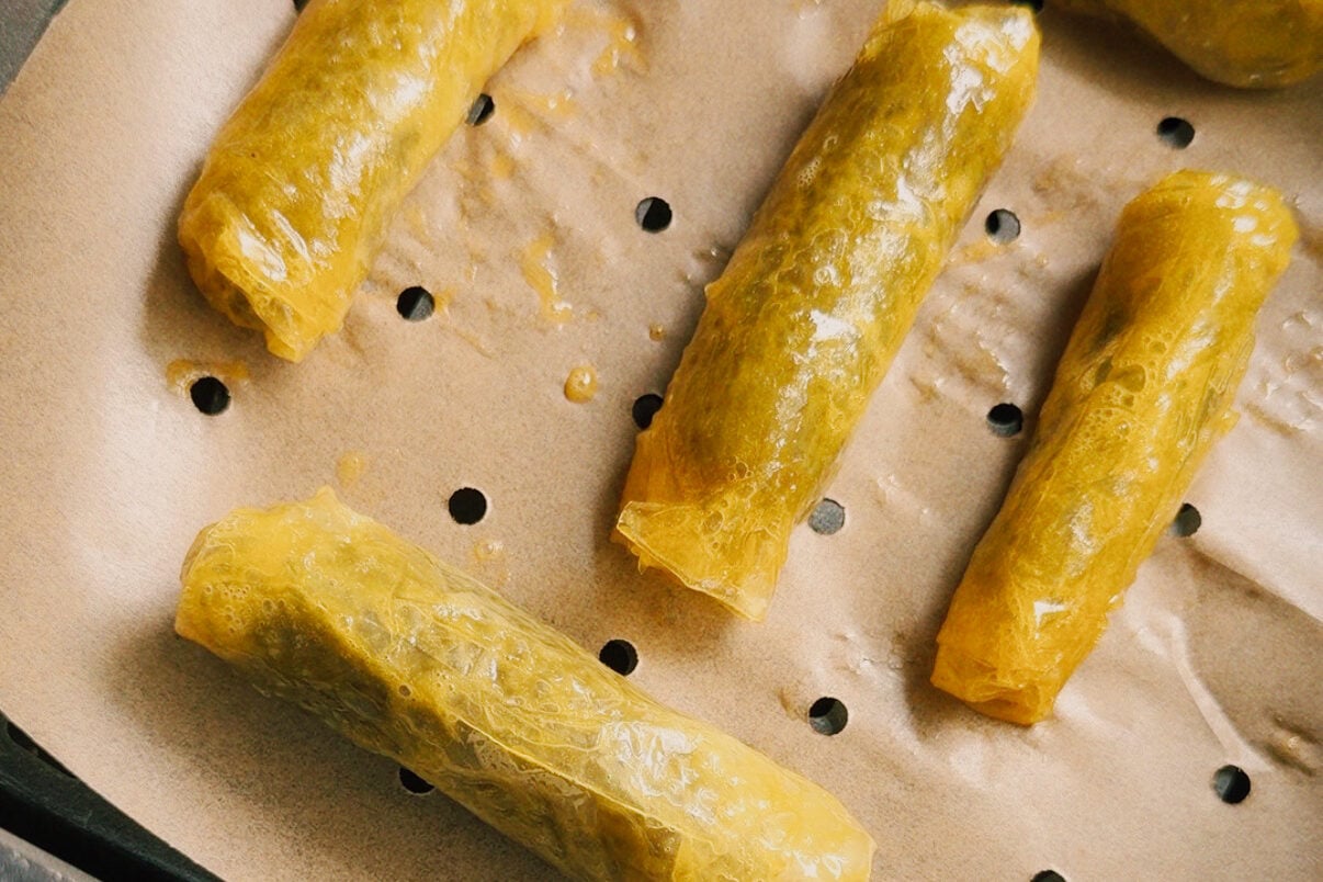 Rice paper pickles uncooked in the air fryer